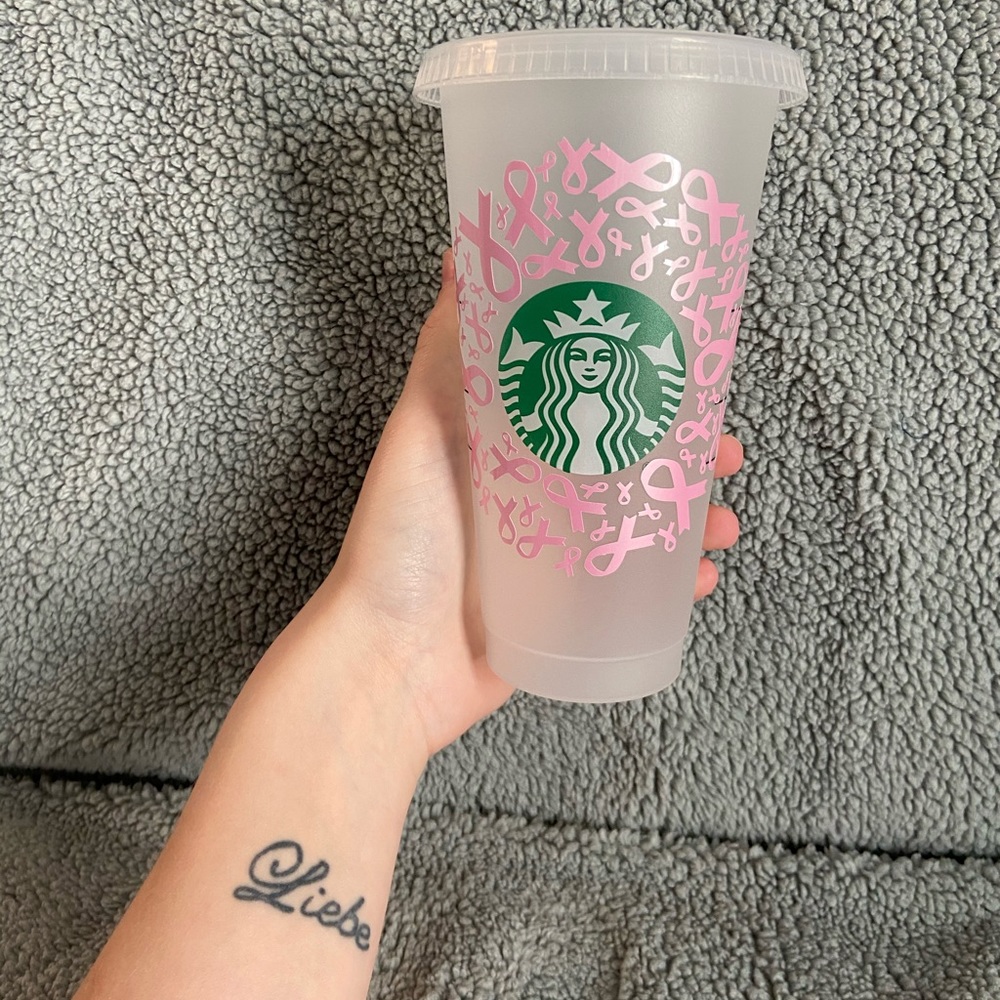 Breast Cancer Starbucks Cold Cup